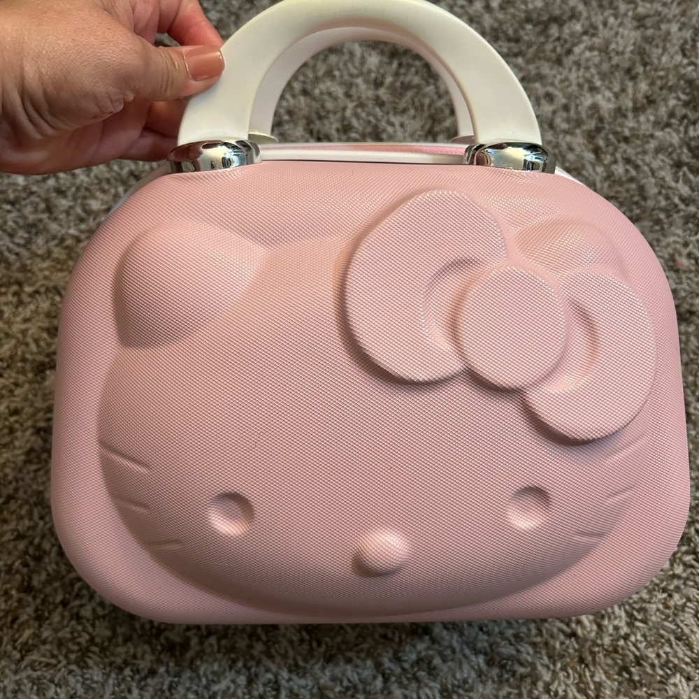 Hello Kitty Pink Cosmetic Bag with Embossed Design